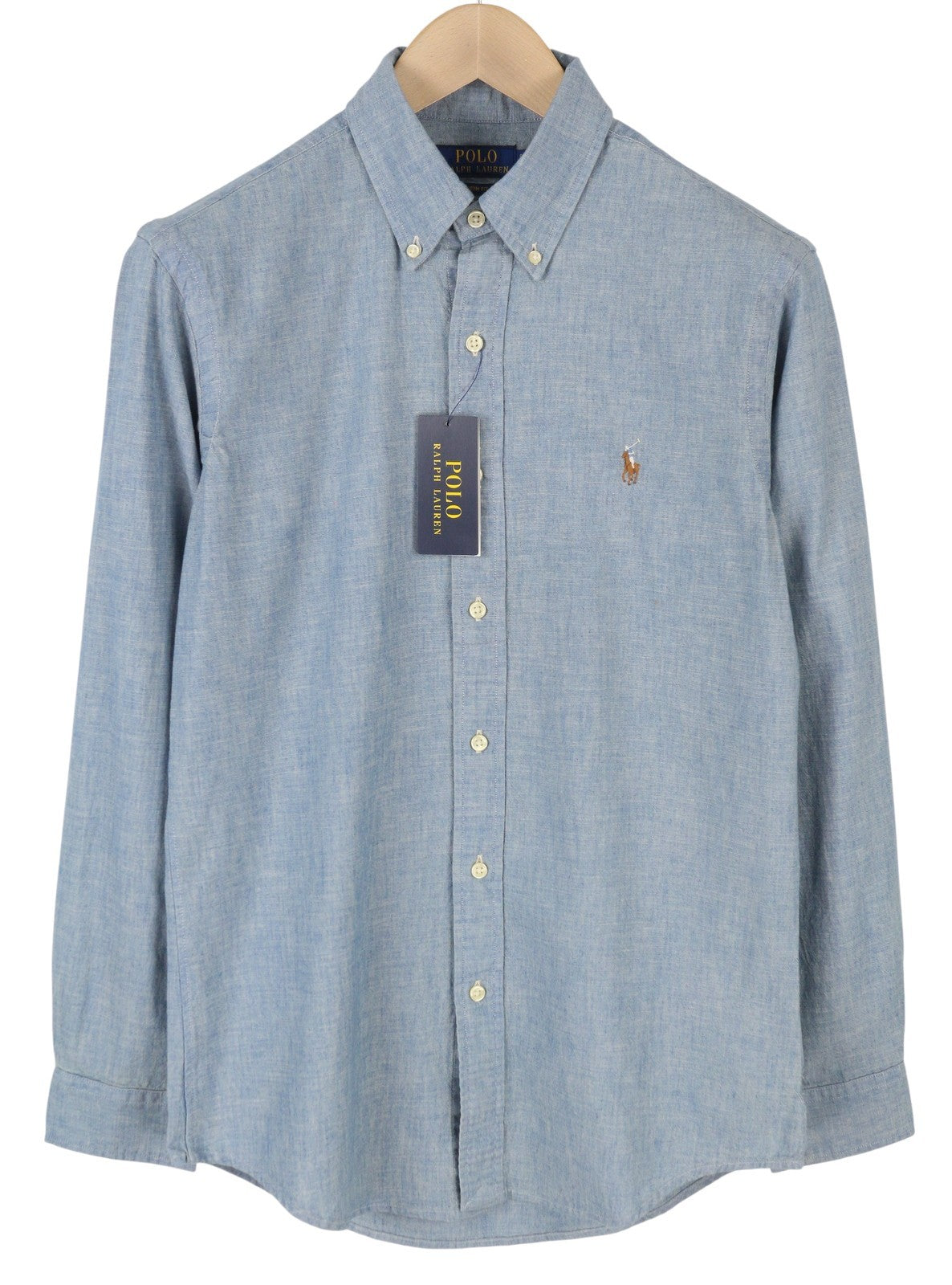 RALPH LAUREN Core Replen Men Shirt S Blue Faded Button-Down Custom Casual RRP159