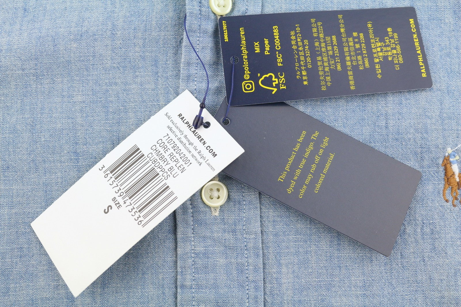 RALPH LAUREN Core Replen Men Shirt S Blue Faded Button-Down Custom Casual RRP159