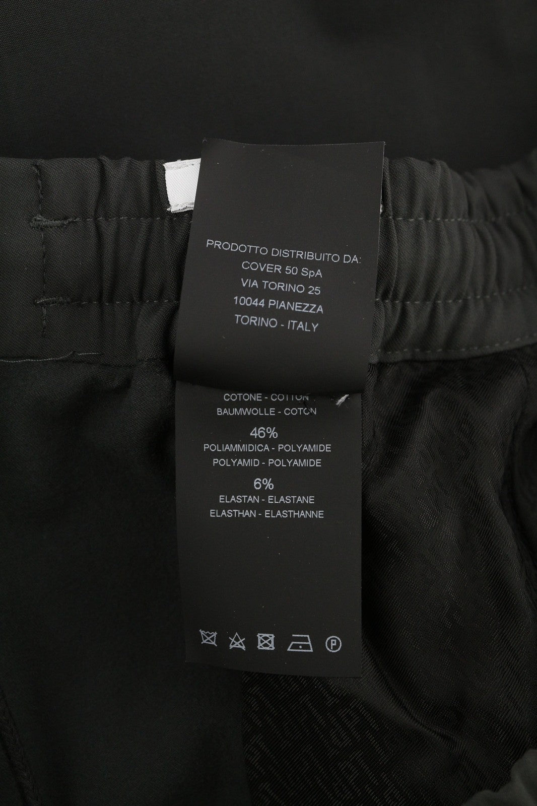 PT TORINO Omega Men Trousers 50 Dark Grey Elastic Drawstring Waist Tapered Zip