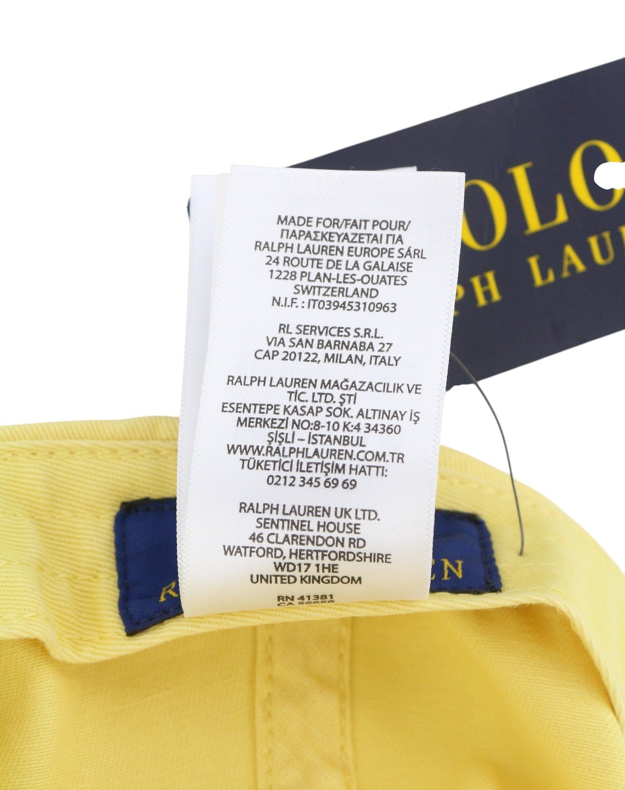 RALPH LAUREN Classic Sport Men Cap OS Yellow Embroidered Logo Baseball Unisex