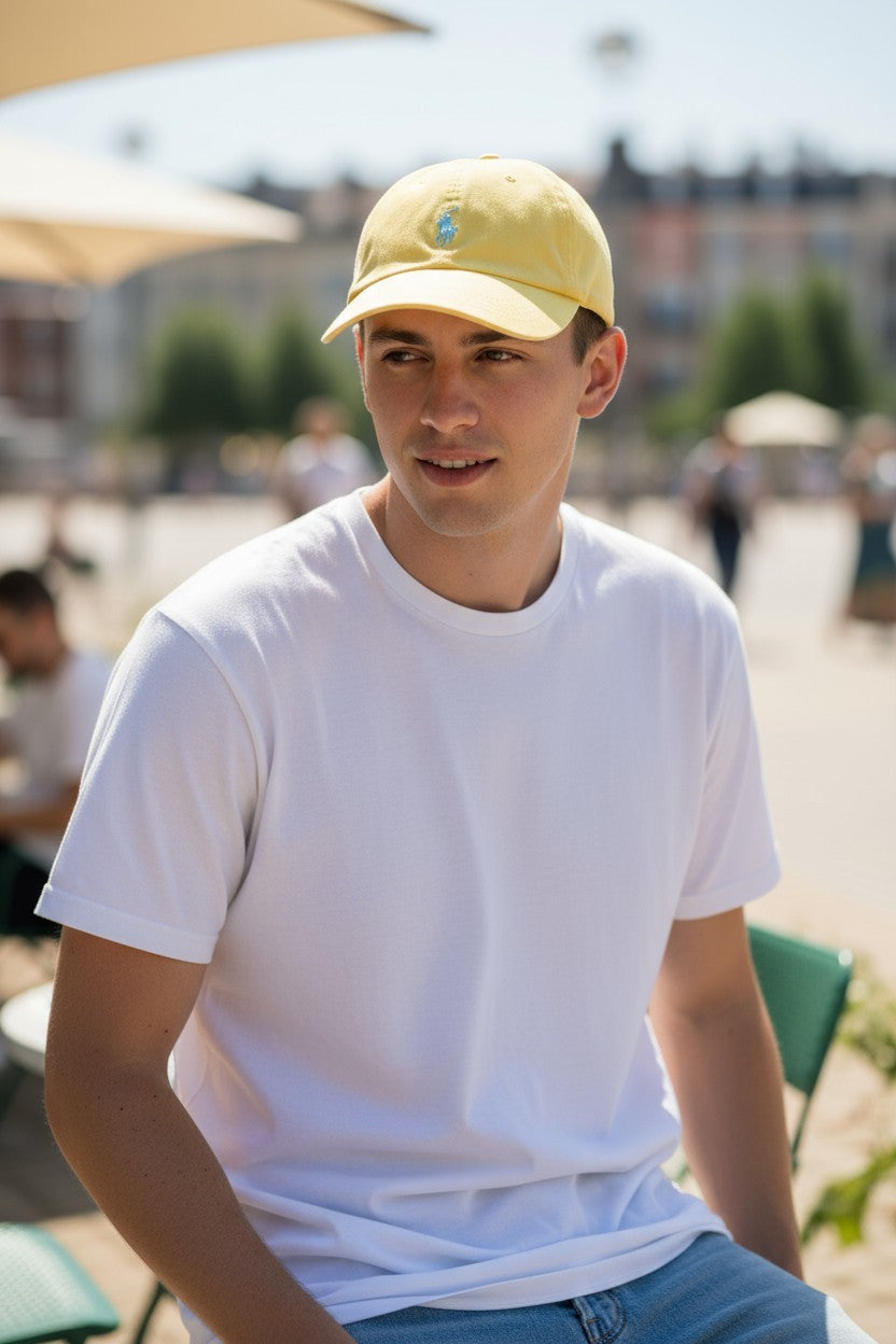 RALPH LAUREN Classic Sport Men Cap OS Yellow Embroidered Logo Baseball Unisex