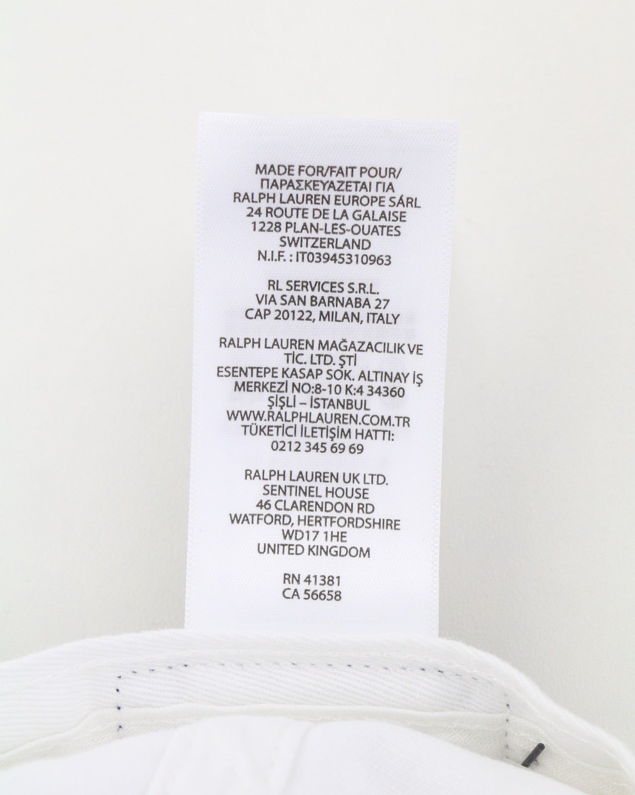 RALPH LAUREN Core Replen Men Cap OS White Embroidered Logo Baseball Unisex