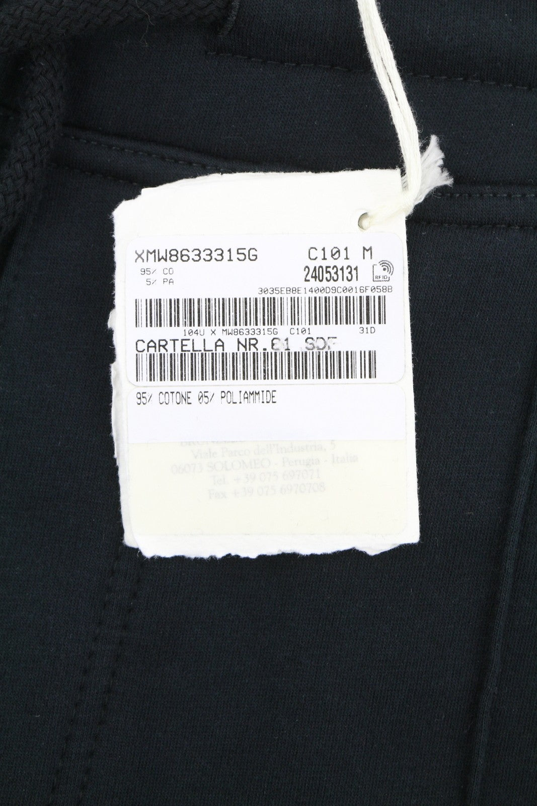 BRUNELLO CUCINELLI Men Trousers M Black Drawstrings Waist Pockets Sweatpants