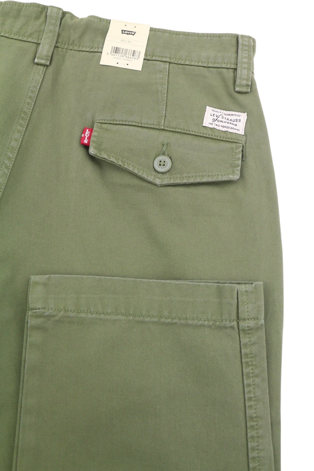 LEVI'S XX Chino Men Trousers W29/L32 Khaki Green Authentic Fit Big E Mid Waist