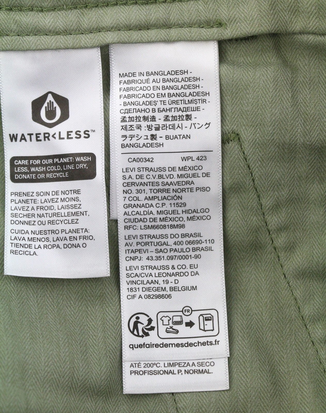 LEVI'S XX Chino Men Trousers W29/L32 Khaki Green Authentic Fit Big E Mid Waist