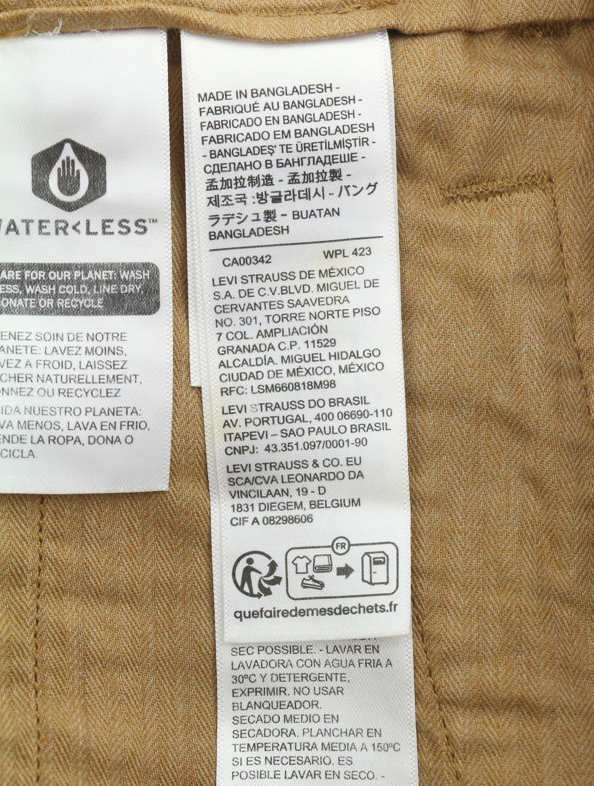 LEVI'S XX Chino Men Trousers W29/L32 Brown Corduroy Standard Taper Fit Big E