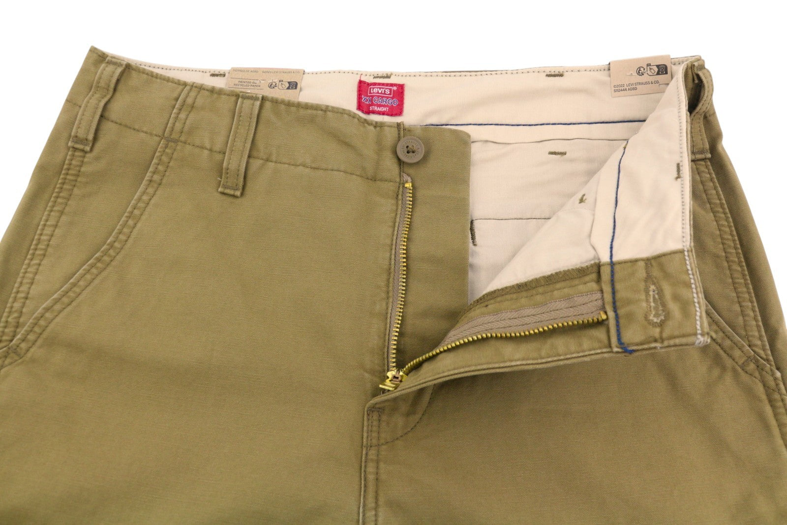 LEVI'S XX Cargo Men Trousers W32/L30 Brown Straight Fit Zip Fly Patch Pockets