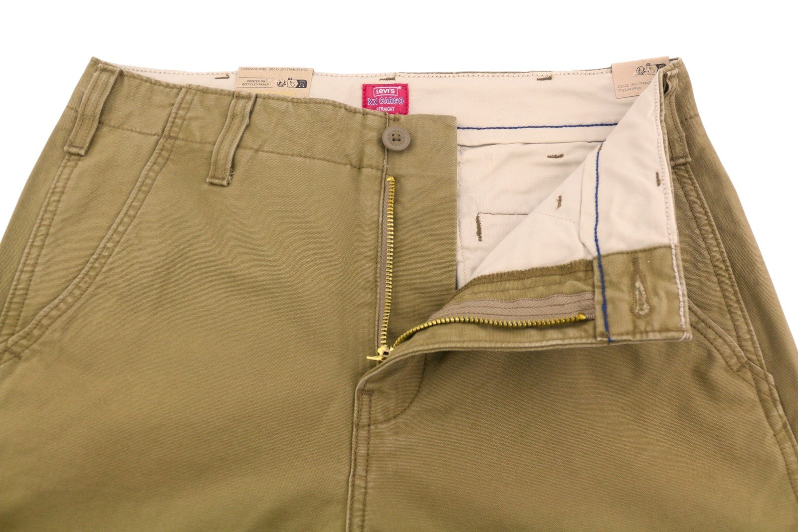 LEVI'S XX Cargo Men Trousers W31/L30 Brown Straight Fit Zip Fly Patch Pockets