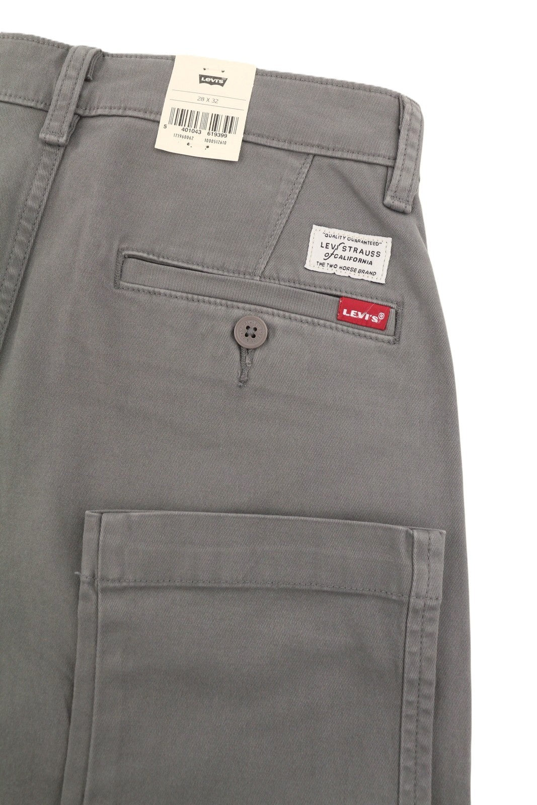 LEVI'S XX Chino Men Trousers W28/L32 Grey Standard Taper Big E Stretch Zip Fly