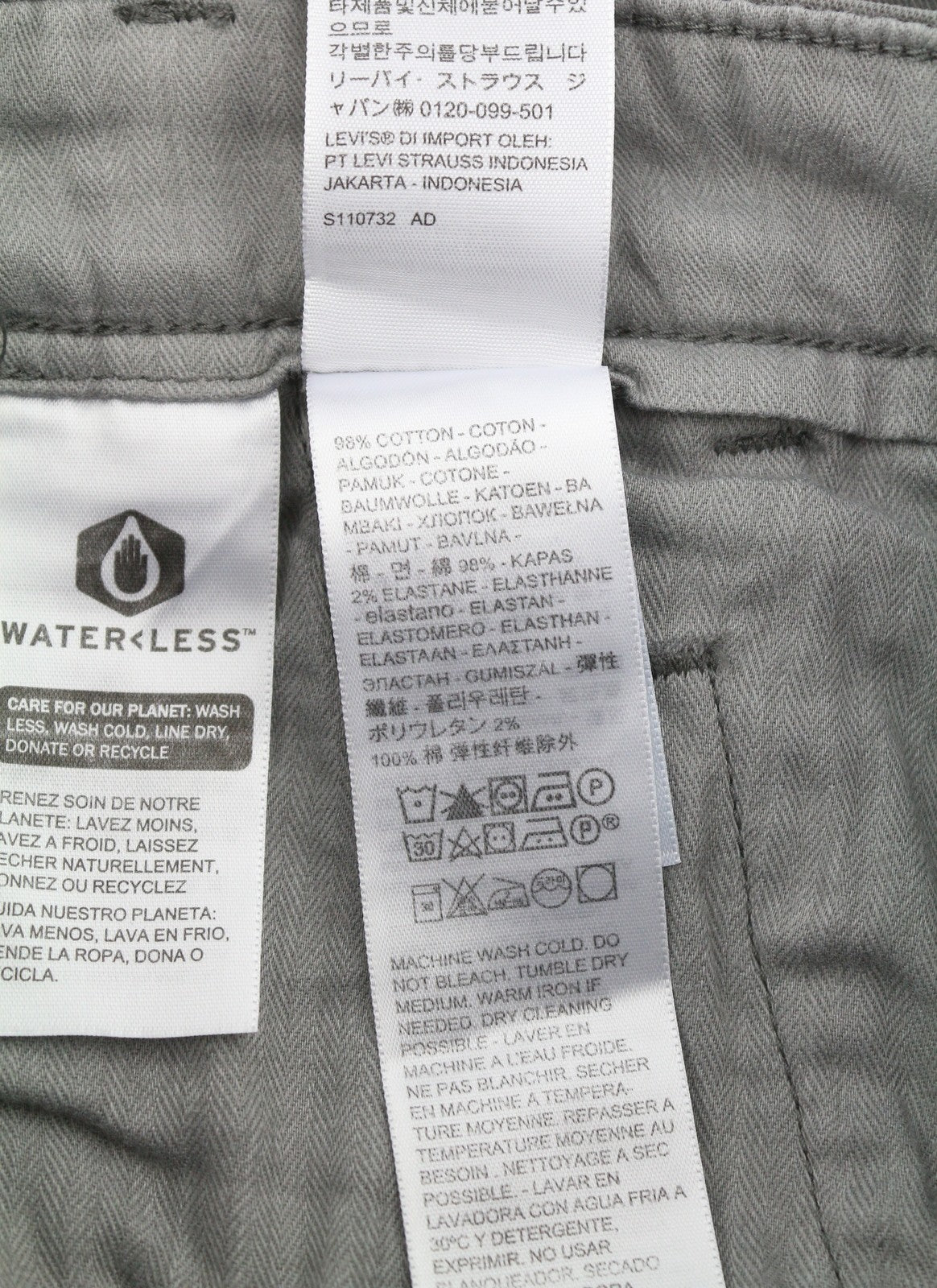 LEVI'S XX Chino Men Trousers W28/L32 Grey Standard Taper Big E Stretch Zip Fly