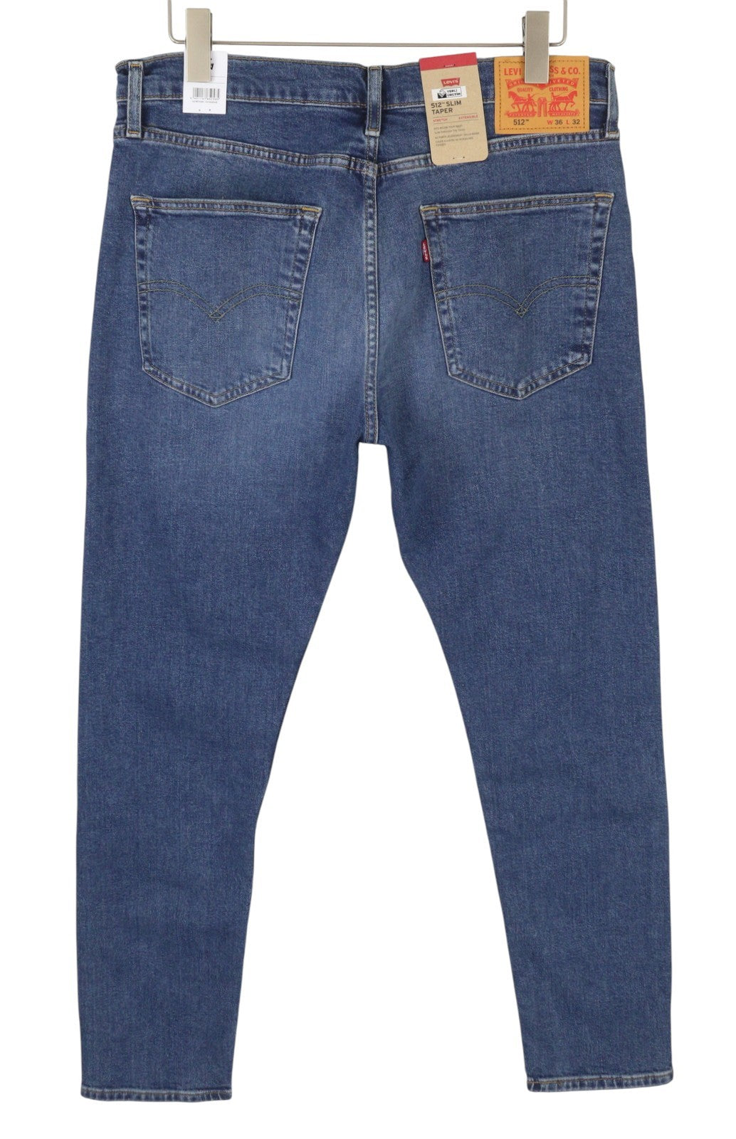 LEVI'S 512 Men Jeans W36/L32 Slim Taper Stretch Extensible Faded Denim Blue