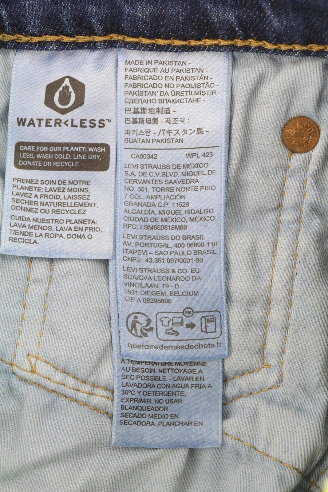 LEVI'S 511 vyriški džinsai W28/L32 Premium Big E Flex Stretch Slim Fit Zip Faded Blue 