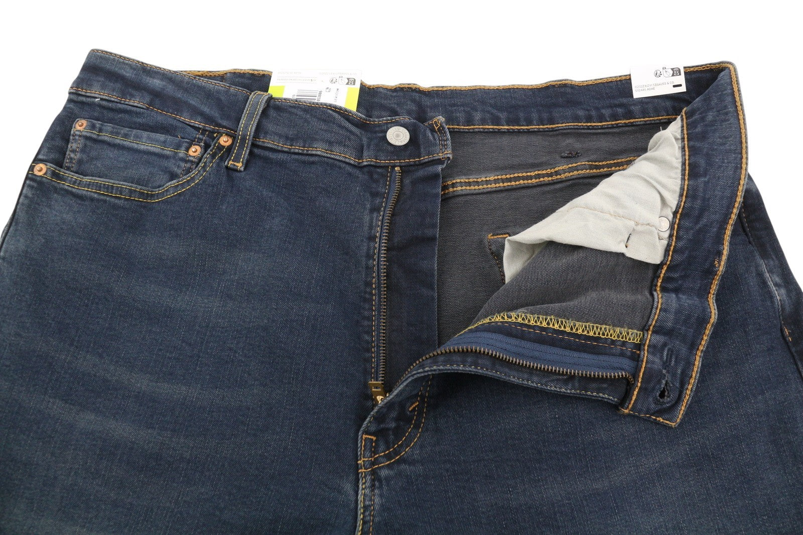 LEVI'S 512 vyriški džinsai W40/L32 mėlyni, išblukę, ploni, siaurėjantys, „Flex Stretch“ stiliaus. 