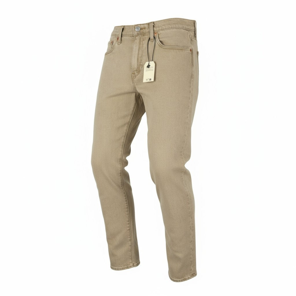 LEVI'S 502 Men Jeans W28/L32 Premium Big E Tapered Fit Zip Fly Beige Denim