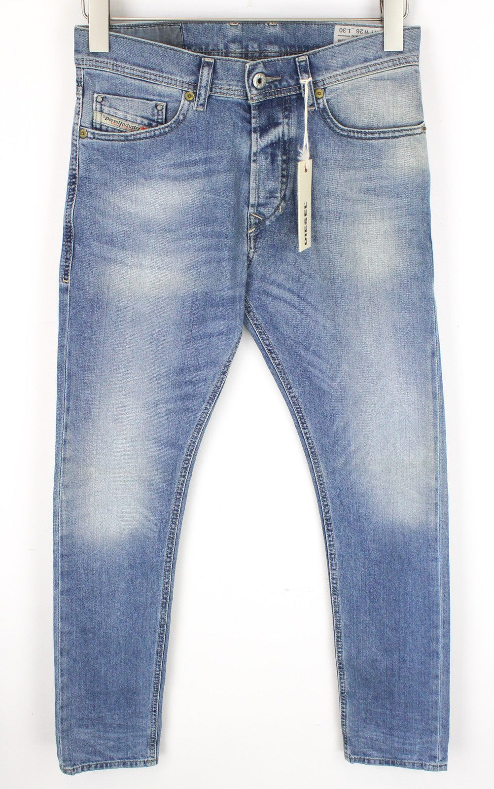 DIESEL Tepphar 0842H vyriški džinsai W26/L30 Slim Carrot Fit tamprūs mėlyni su sagomis 