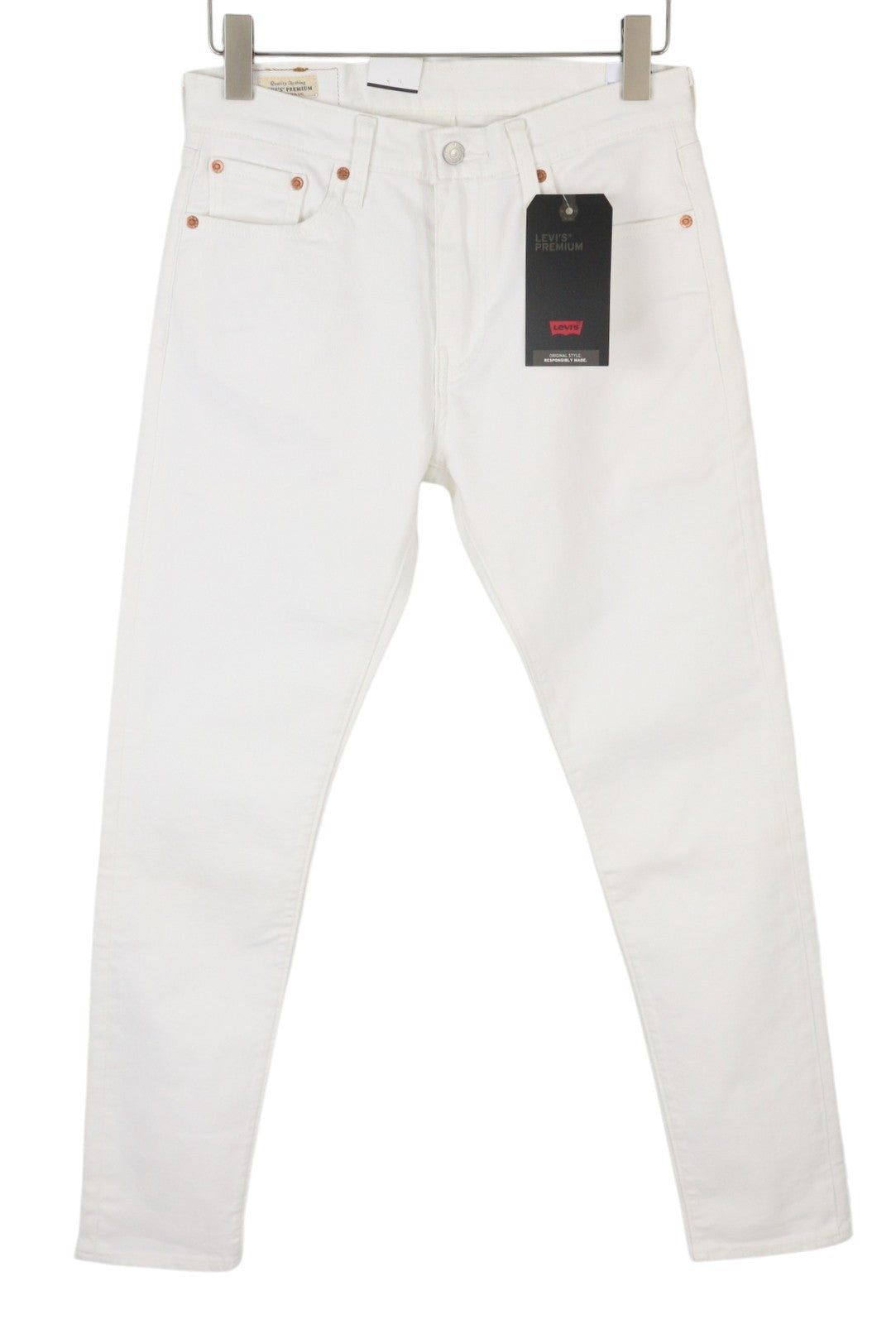 LEVI'S 512 Men Jeans W30/L32 White Premium Big E Slim Tapered Fit Zip Fly Denim