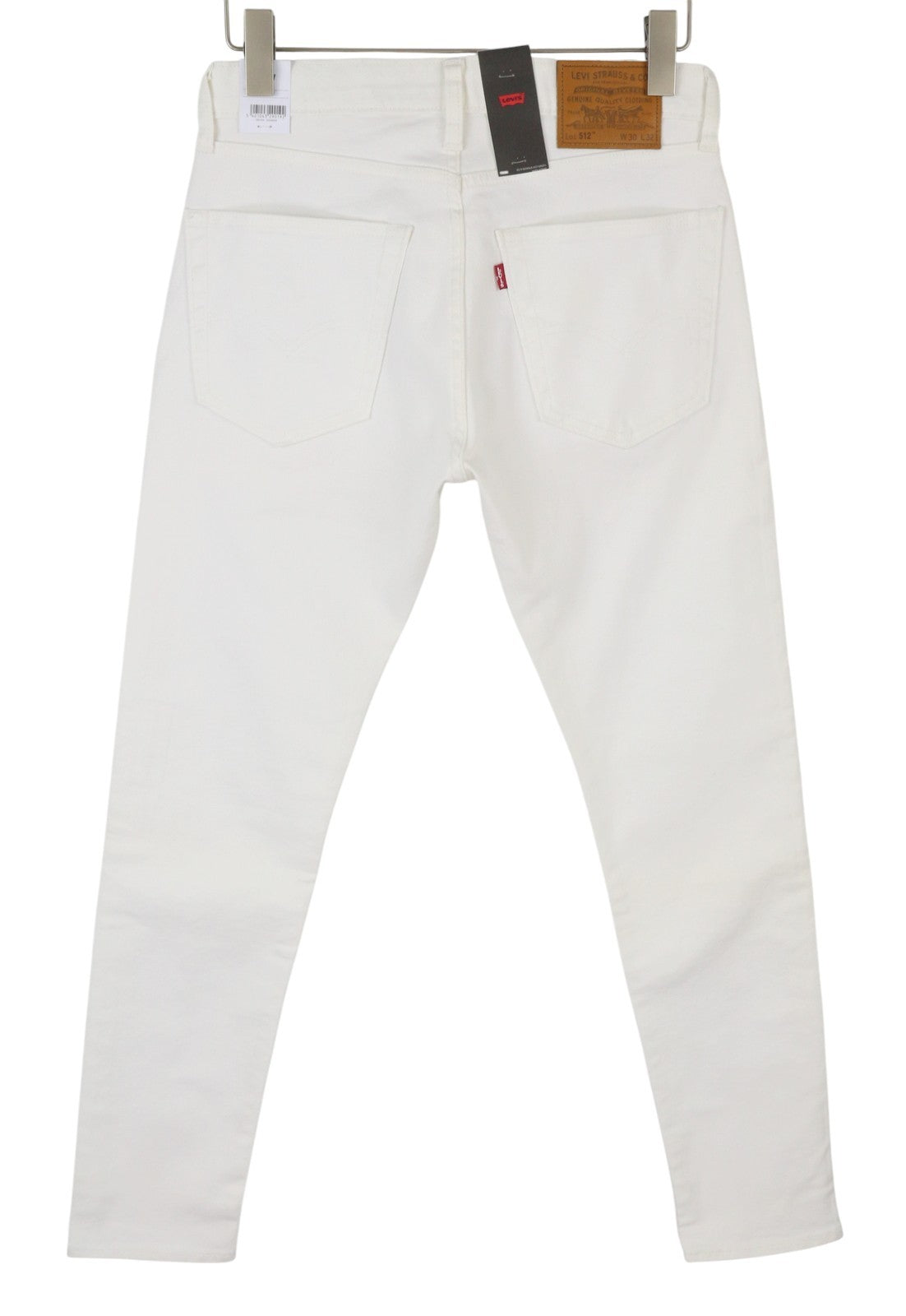 LEVI'S 512 Men Jeans W30/L32 White Premium Big E Slim Tapered Fit Zip Fly Denim