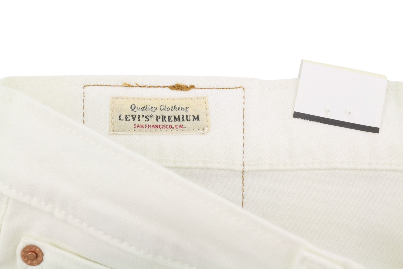 LEVI'S 512 Men Jeans W30/L32 White Premium Big E Slim Tapered Fit Zip Fly Denim