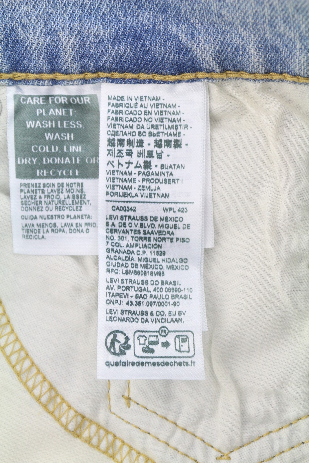 LEVI'S 512 Men Jeans W28/L30 Slim Taper Stretch Extensible Faded Denim Blue