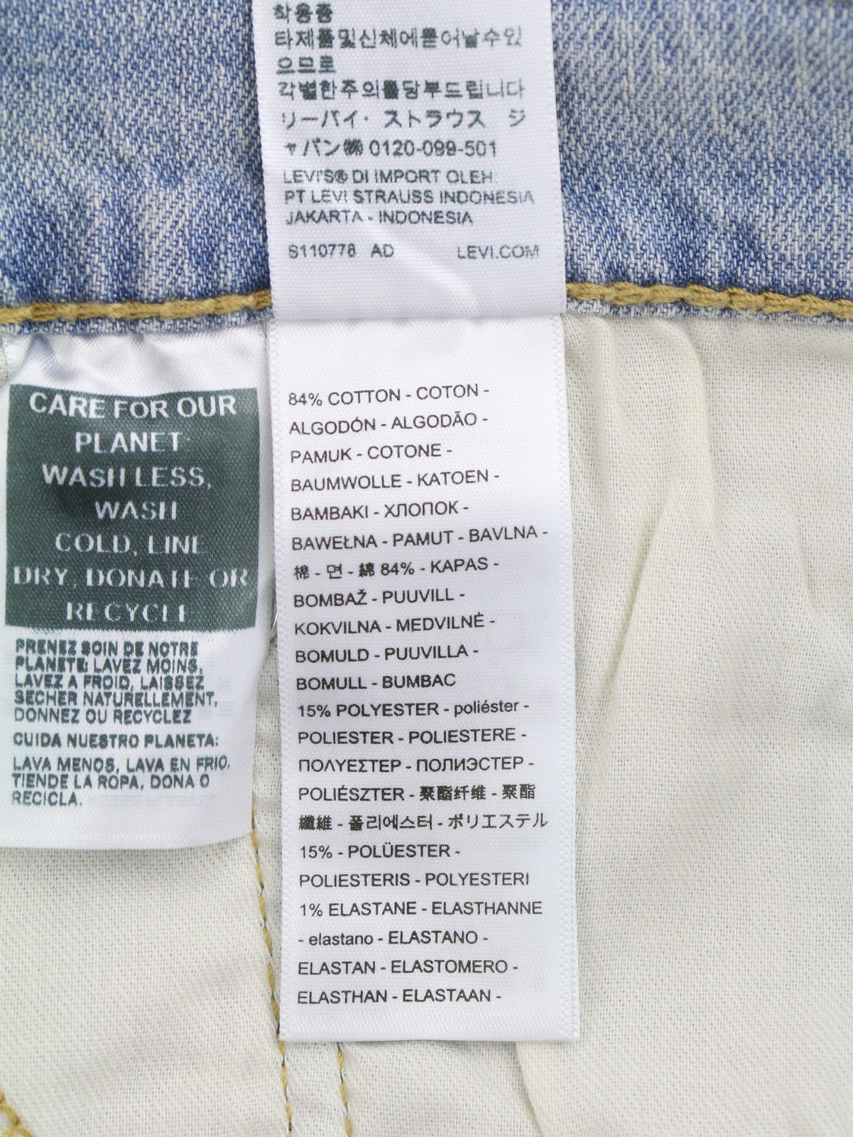 LEVI'S 512 vyriški džinsai W32/L32 Slim Taper Stretch Extensible Faded Denim Blue 