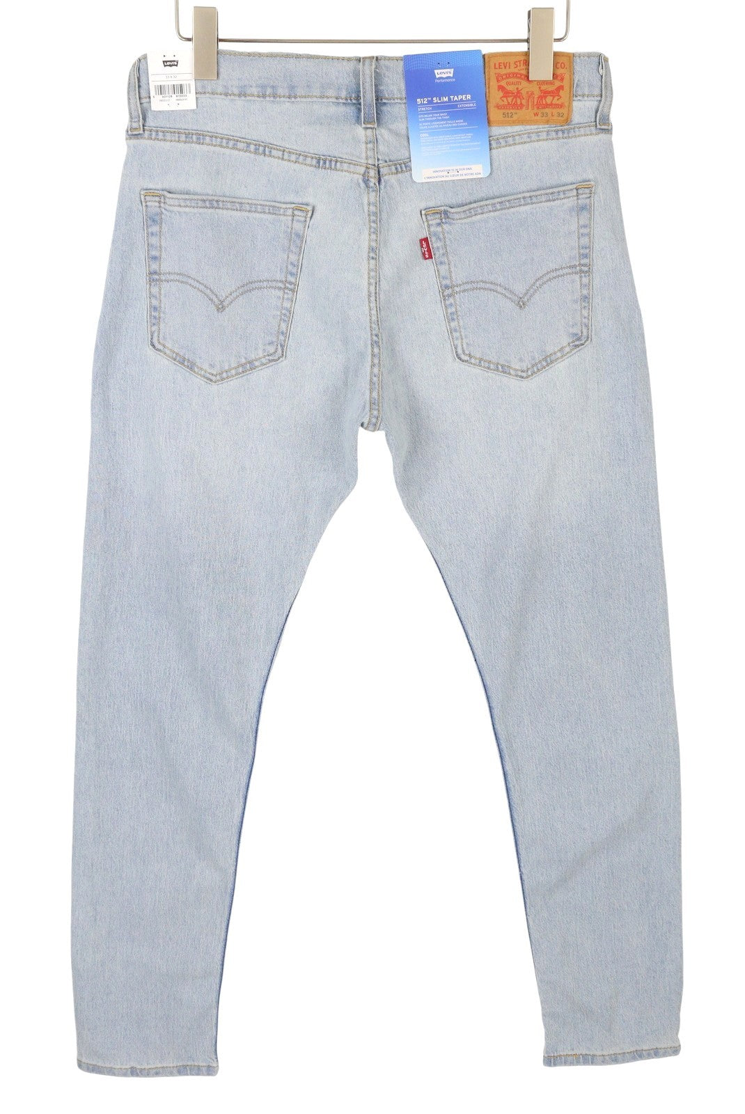 LEVI'S 512 Men Jeans W33/L32 Slim Taper Stretch Extensible Faded Denim Blue