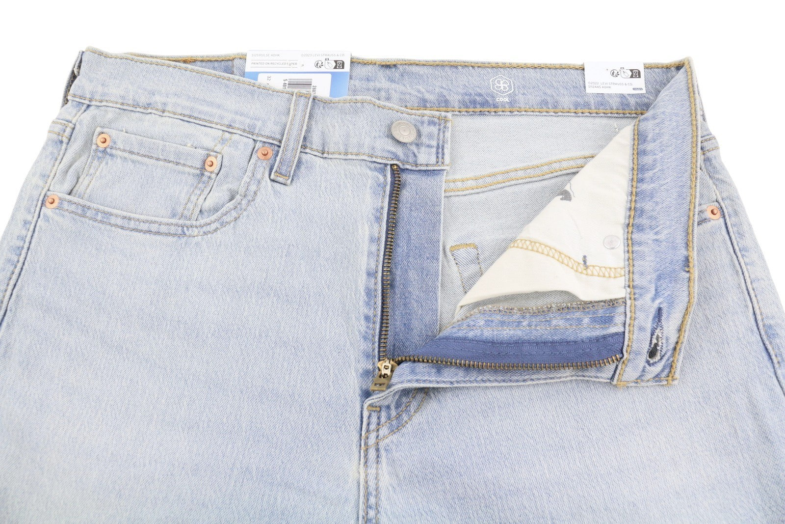 LEVI'S 512 Men Jeans W32/L34 Slim Taper Stretch Extensible Faded Denim Blue