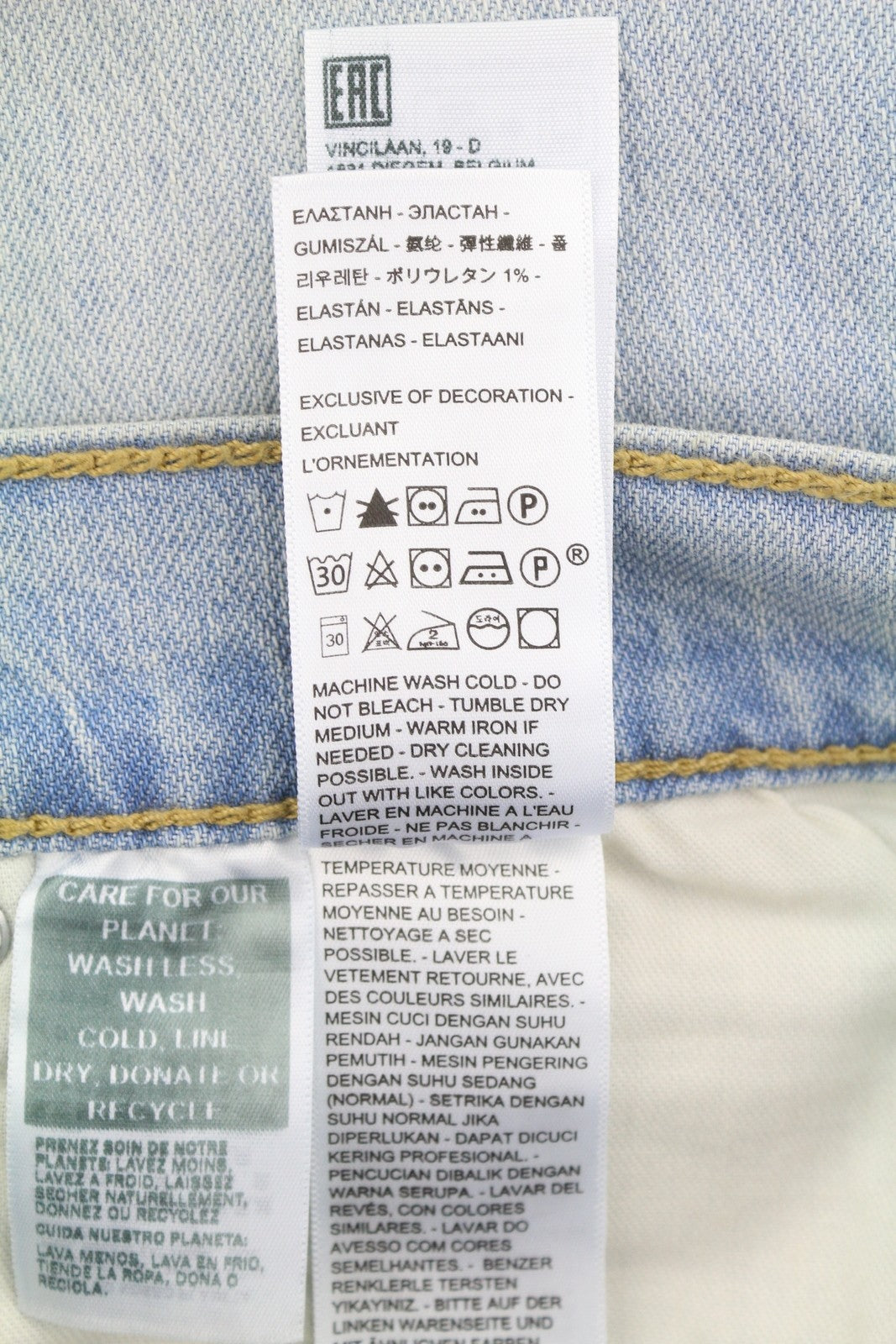 LEVI'S 512 Men Jeans W33/L32 Slim Tapered Stretch Extensible Faded Denim Blue