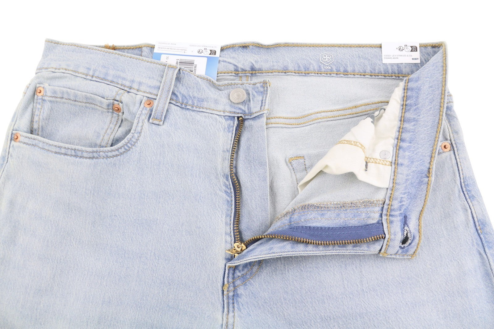 LEVI'S 512 Men Jeans W33/L32 Slim Tapered Stretch Extensible Faded Denim Blue