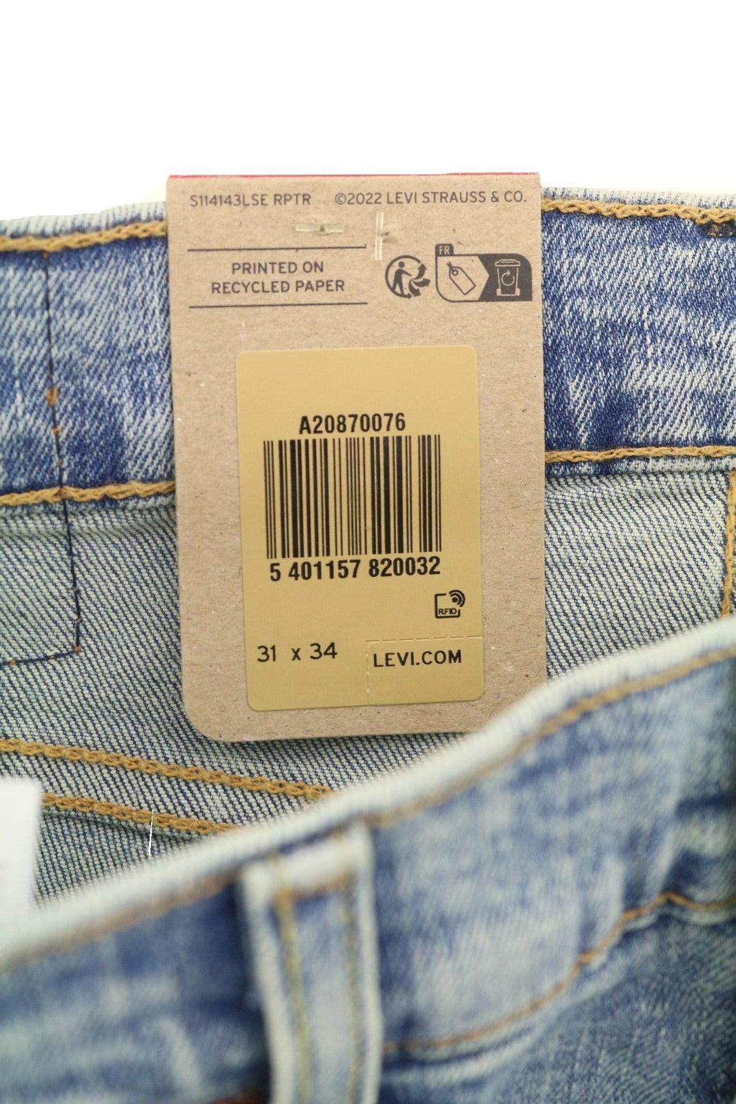 LEVI'S 512 Men Jeans W31/L34 Slim Tapered Stretch Extensible Zip Faded Blue