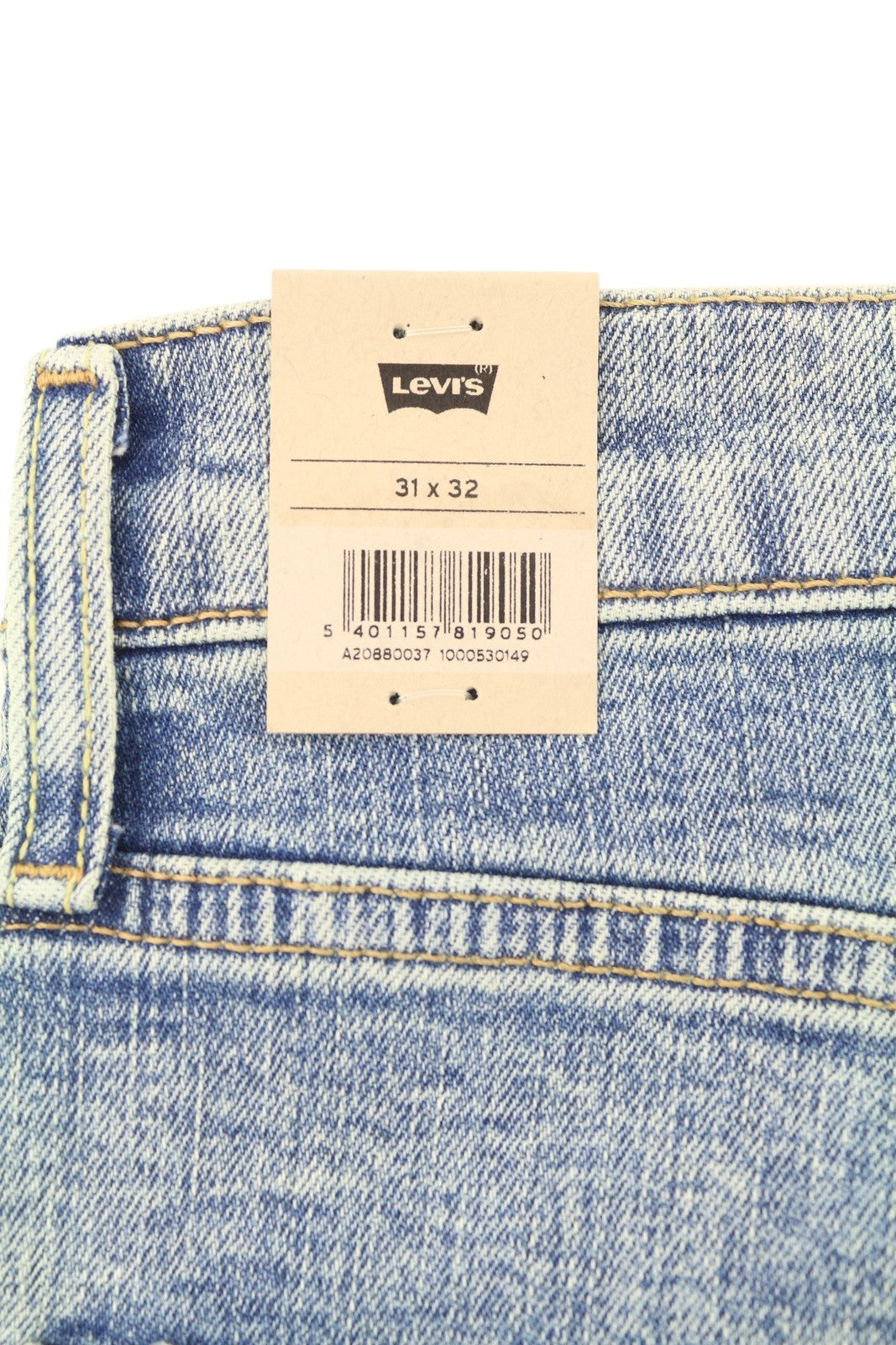 LEVI'S 502 Men Jeans W31/L32 Tapered Stretch Extensible Zip Faded Blue Denim