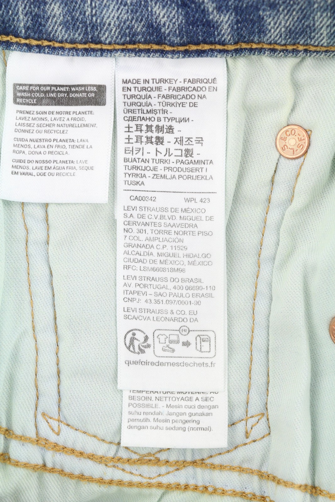 LEVI'S 502 Men Jeans W31/L32 Tapered Stretch Extensible Zip Faded Blue Denim