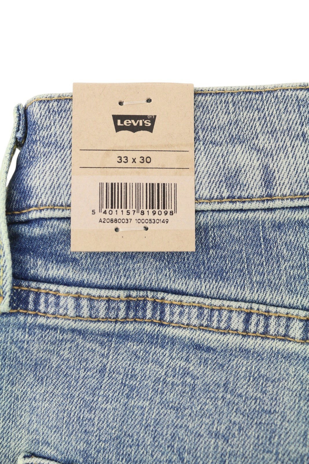 LEVI'S 502 Men Jeans W33/L30 Tapered Stretch Extensible Zip Faded Blue Denim