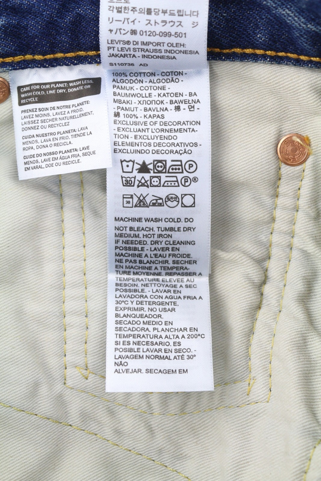 LEVI'S 501 '54 vyriški džinsai W29/L32 Premium Big E Straight Fit, išblukusios mėlynos spalvos 