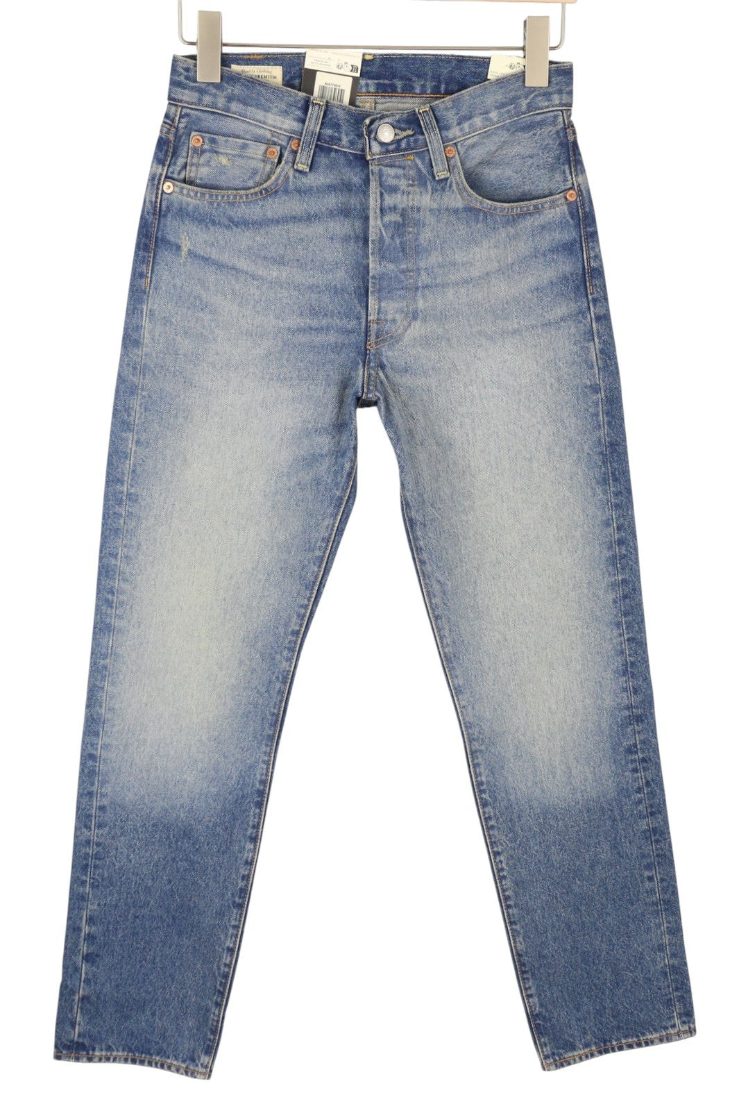 LEVI'S 501 '54 vyriški džinsai W29/L32 Premium Big E Straight Fit, išblukusios mėlynos spalvos 