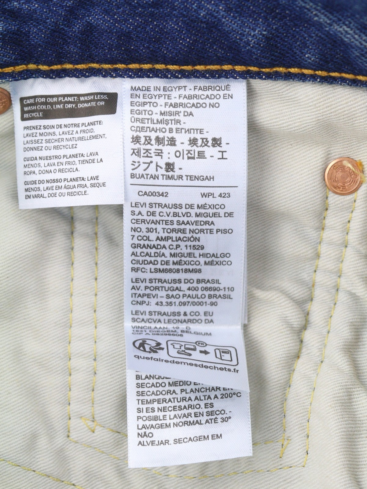 LEVI'S 501 '54 vyriški džinsai W29/L32 Premium Big E Straight Fit, išblukusios mėlynos spalvos 