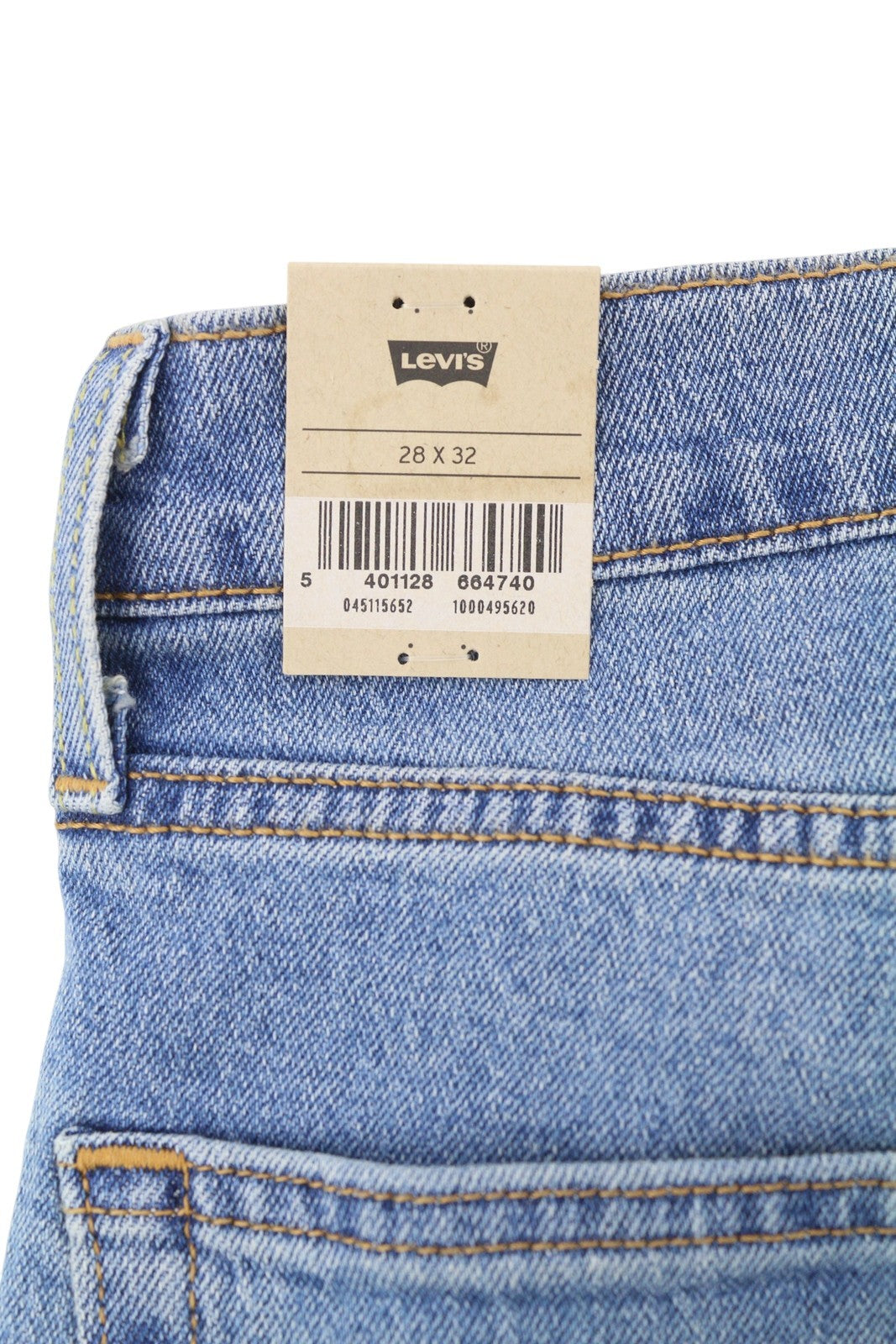 LEVI'S 511 vyriški džinsai W28/L32 Slim Stretch su prailginamu užtrauktuku, išblukintos mėlynos spalvos 