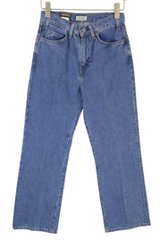 LEVI'S Sta-Prest vyriški džinsai W28/L30 Premium Flare Big E Zip Fly Denim Blue 