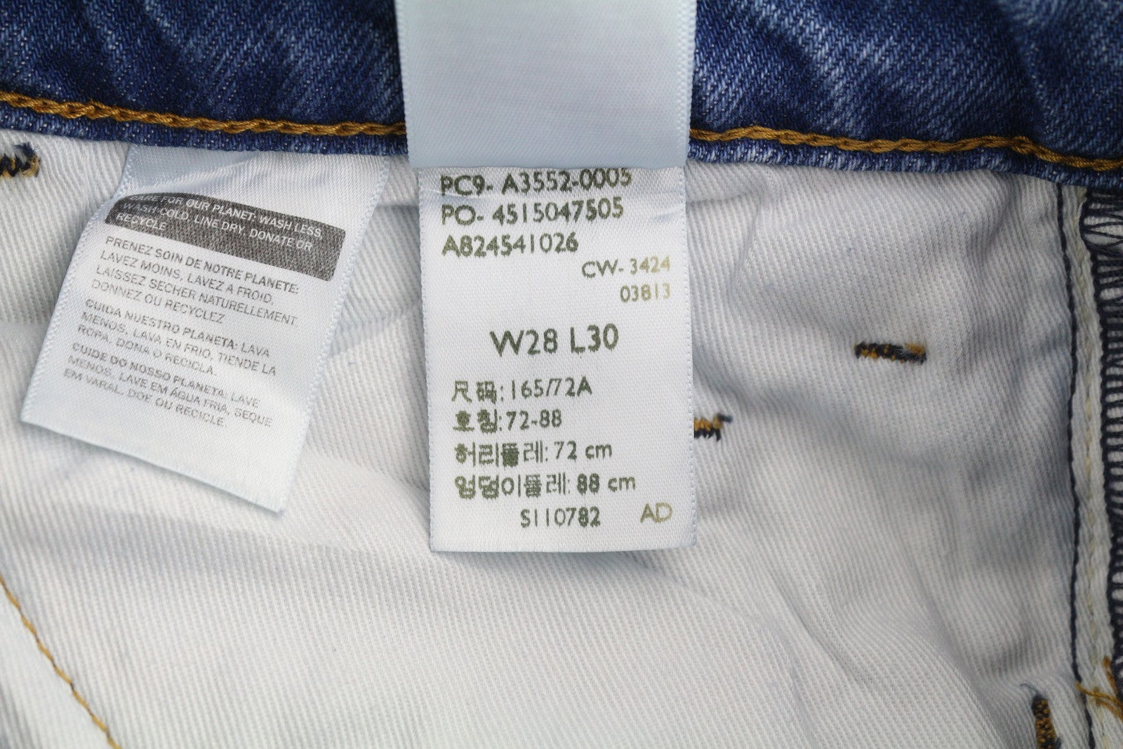 LEVI'S Sta-Prest vyriški džinsai W28/L30 Premium Flare Big E Zip Fly Denim Blue 
