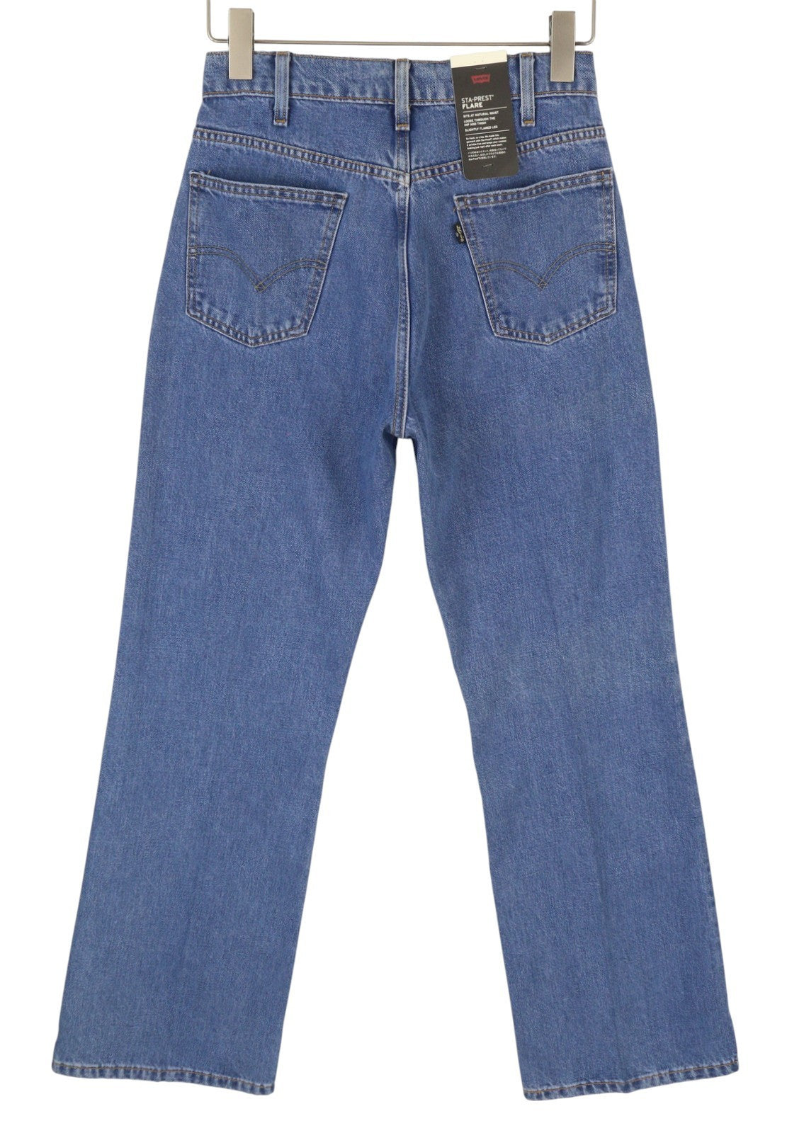 LEVI'S Sta-Prest vyriški džinsai W28/L30 Premium Flare Big E Zip Fly Denim Blue 