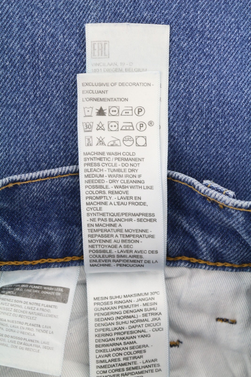 LEVI'S Sta-Prest vyriški džinsai W28/L30 Premium Flare Big E Zip Fly Denim Blue 