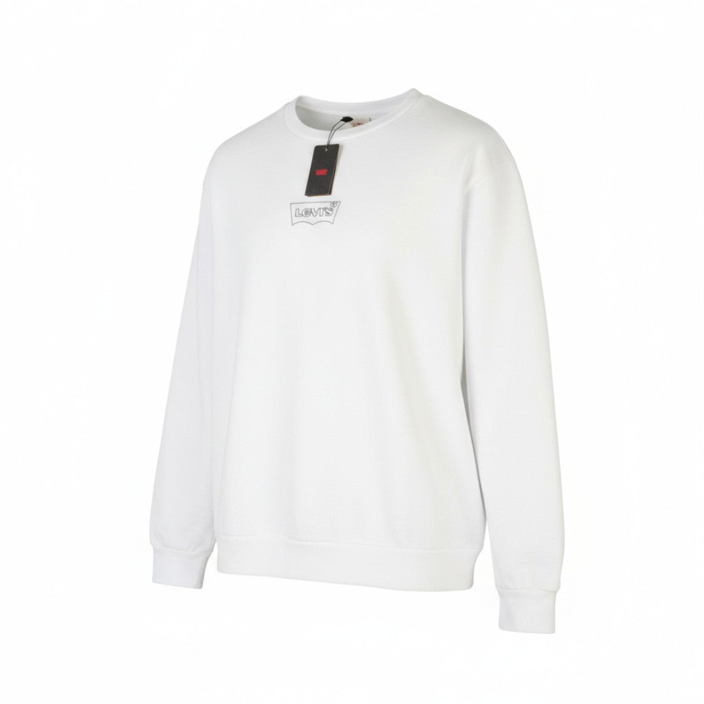 LEVI'S Standard Fit Men Sweatshirt 2XL White Graphic Logo Crew Neck Pullover