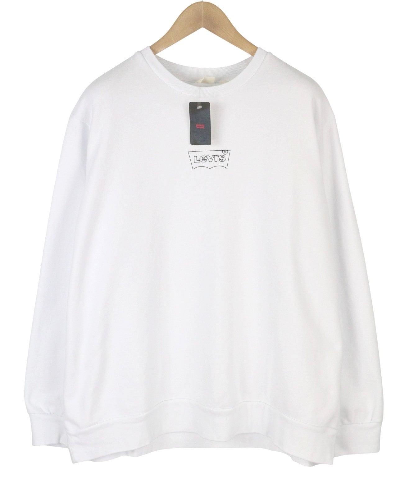 LEVI'S Standard Fit Men Sweatshirt 2XL White Graphic Logo Crew Neck Pullover