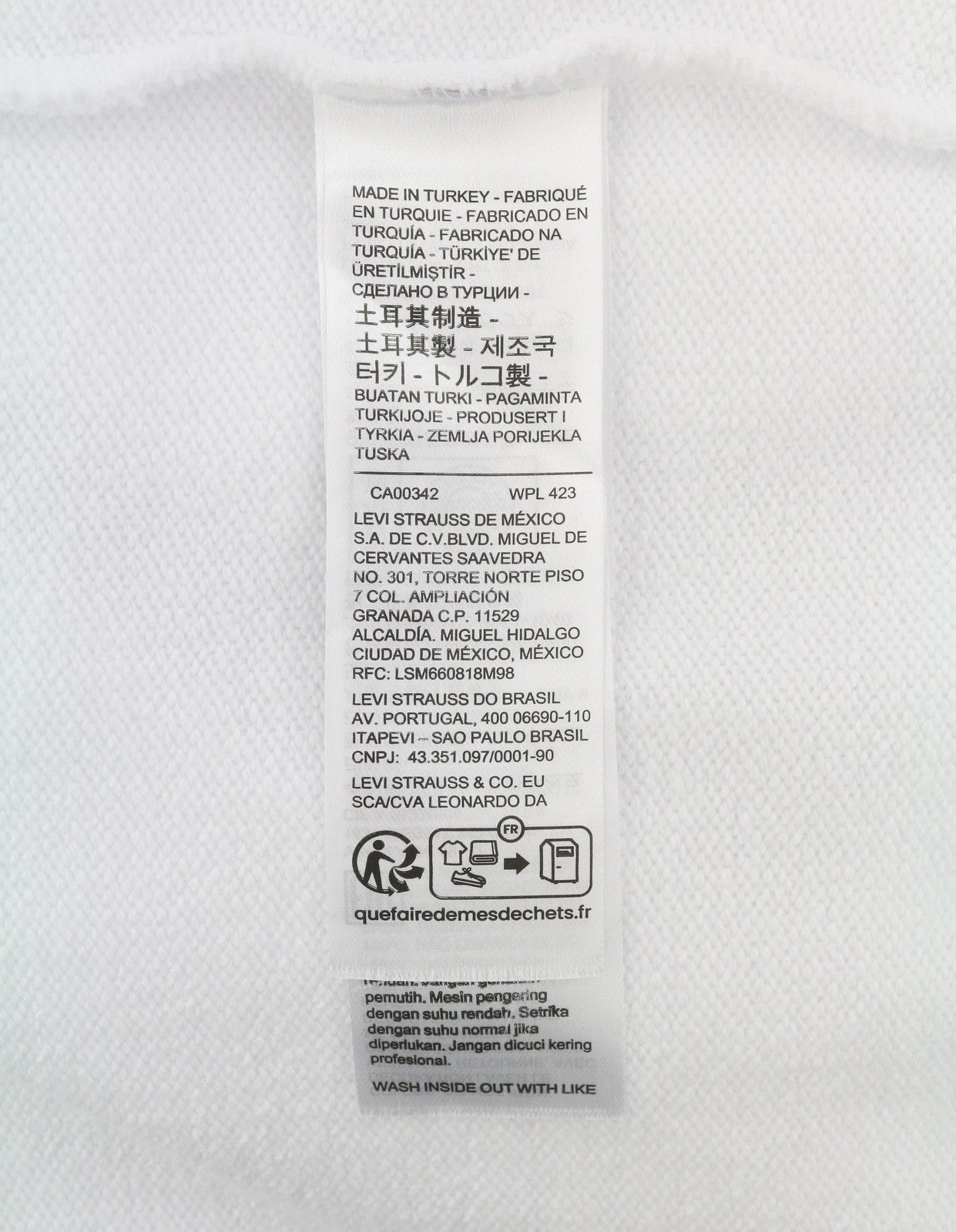 LEVI'S Standard Fit Men Sweatshirt 2XL White Graphic Logo Crew Neck Pullover