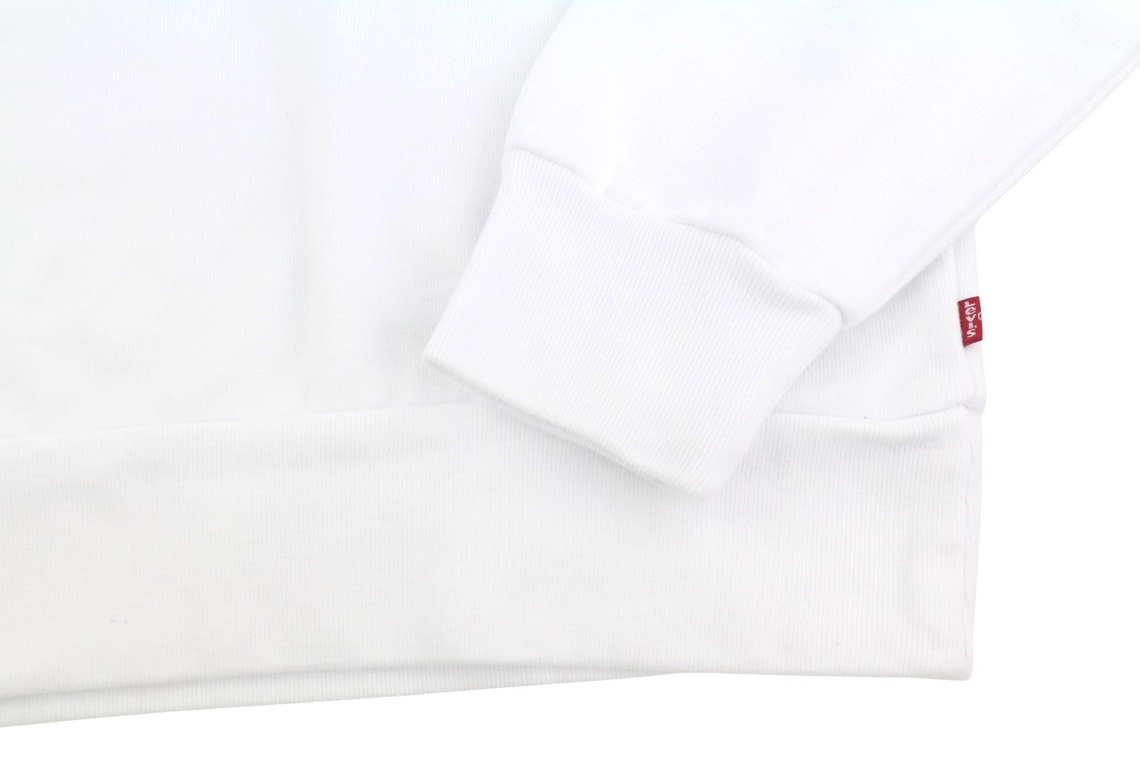 LEVI'S Standard Fit Men Sweatshirt M White Crew Neck Front Logo Cotton Pullover