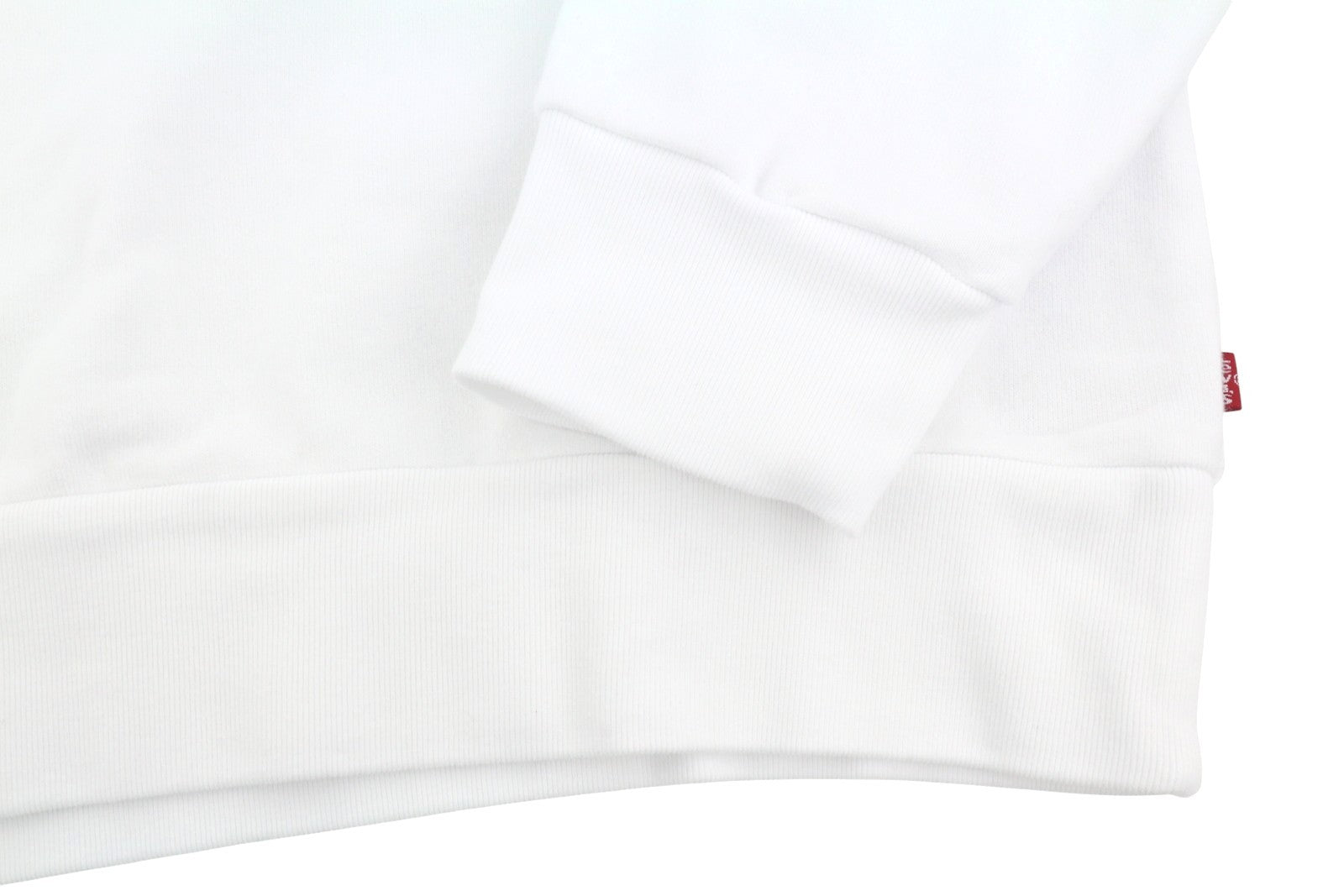 LEVI'S Standard Fit Men Sweatshirt 2XL White Crew Front Logo Cotton Pullover