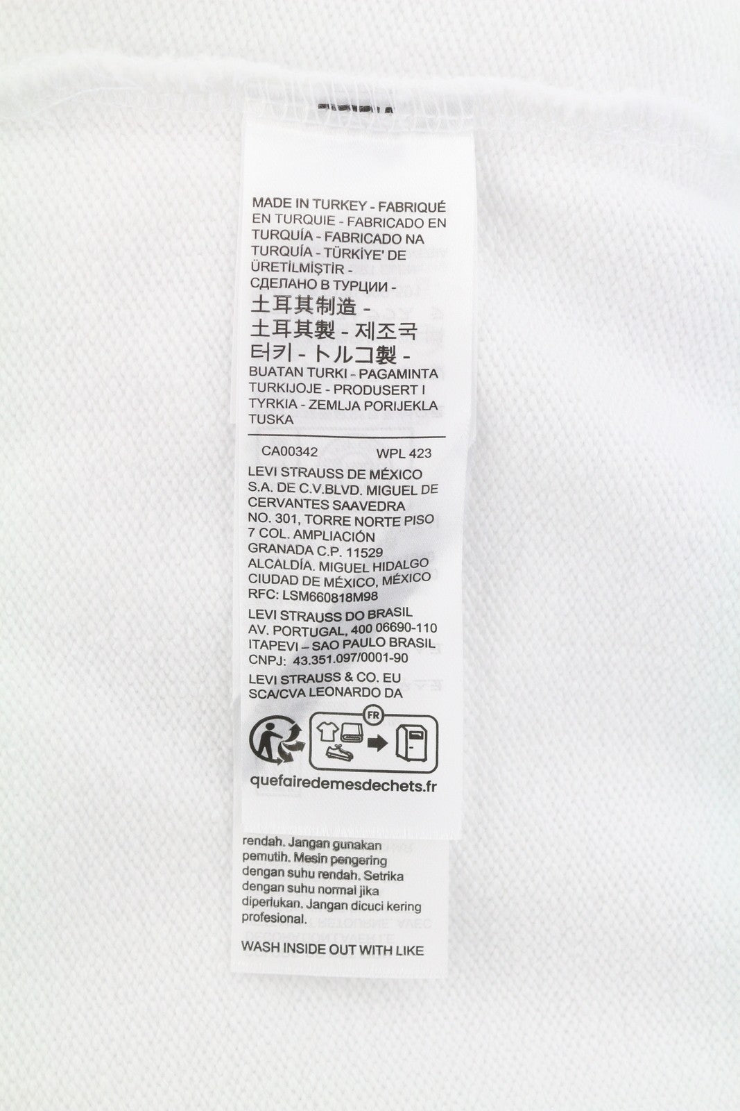 LEVI'S Standard Fit Men Sweatshirt 2XL White Crew Front Logo Cotton Pullover