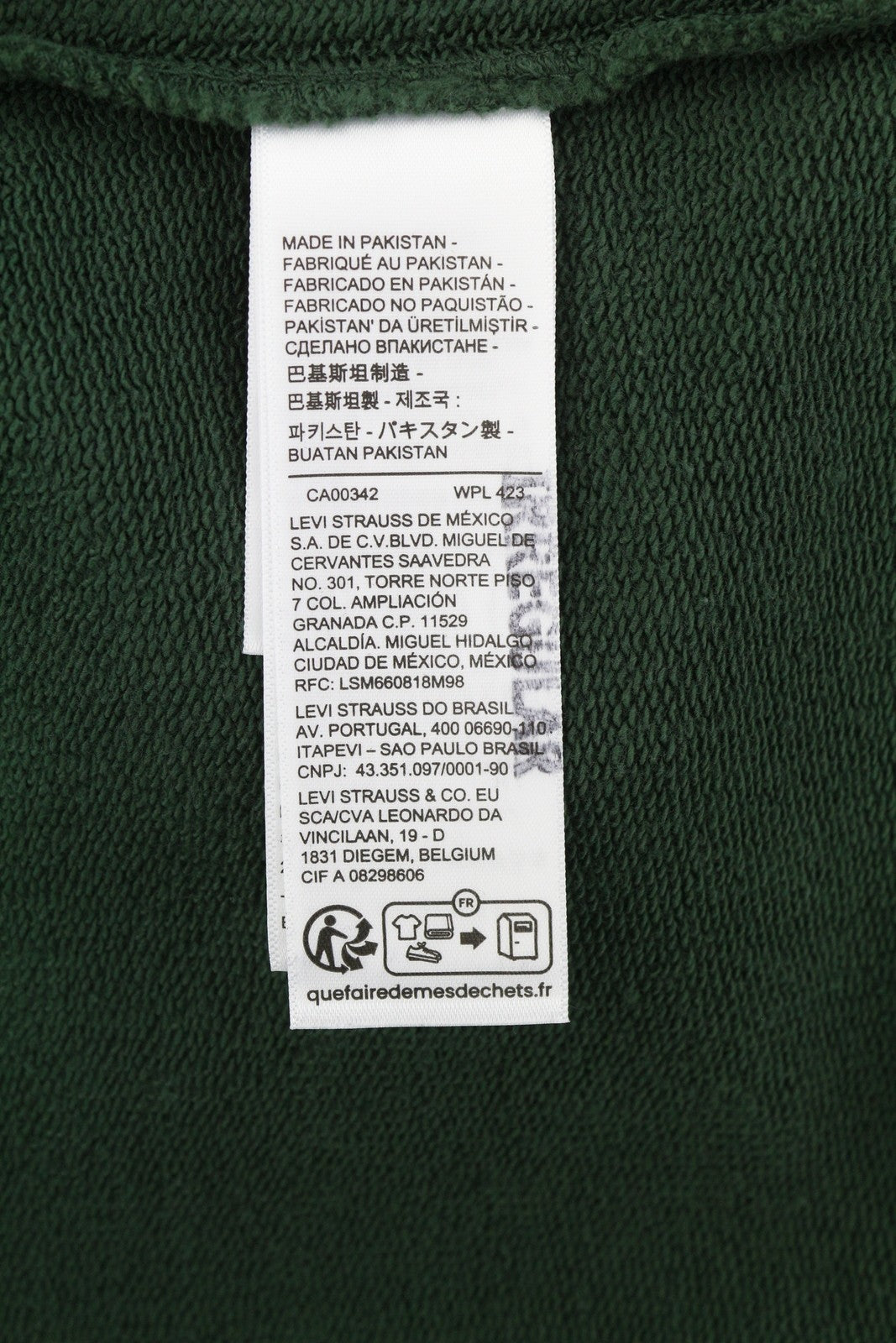 LEVI'S Relaxed Fit Men Sweatshirt XL Green Crew Neck Embroidered Logo Pullover