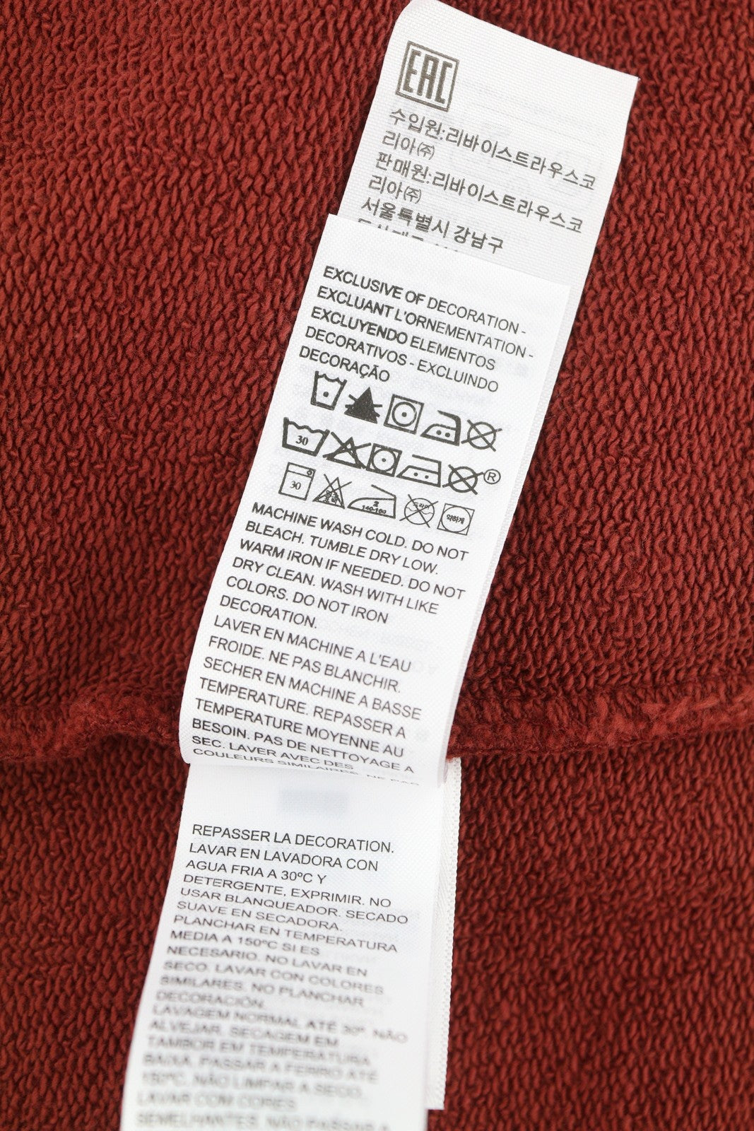 LEVI'S Standard Fit Men Sweatshirt 2XL Red Crew Neck Front Logo Cotton Pullover