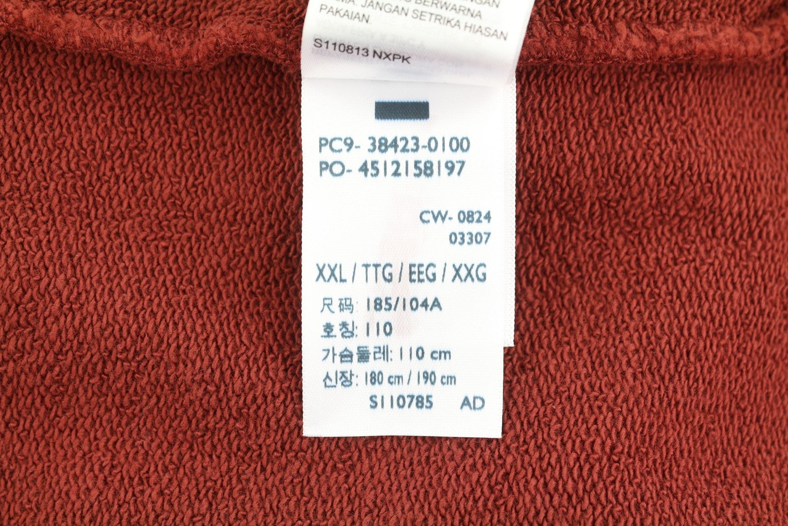 LEVI'S Standard Fit Men Sweatshirt 2XL Red Crew Neck Front Logo Cotton Pullover