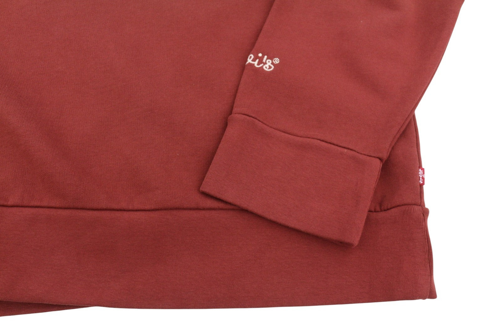 LEVI'S Standard Fit Men Sweatshirt 2XL Red Crew Neck Front Logo Cotton Pullover